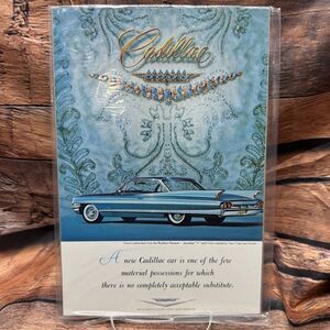 1961 Cadillac Ad Print Sixty-Two Coupe Van Cleef Arpels Jeweled V Crest Vintage
